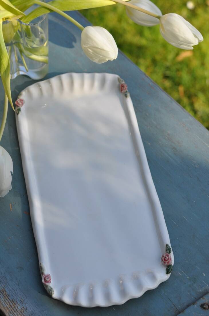 Kuchenplatte Rose (Eckig)