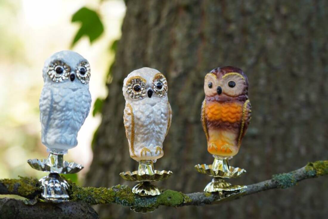 Weihnachtsschmuck Eulen-Trio