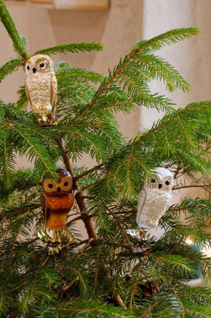 Weihnachtsschmuck Eulen-Trio