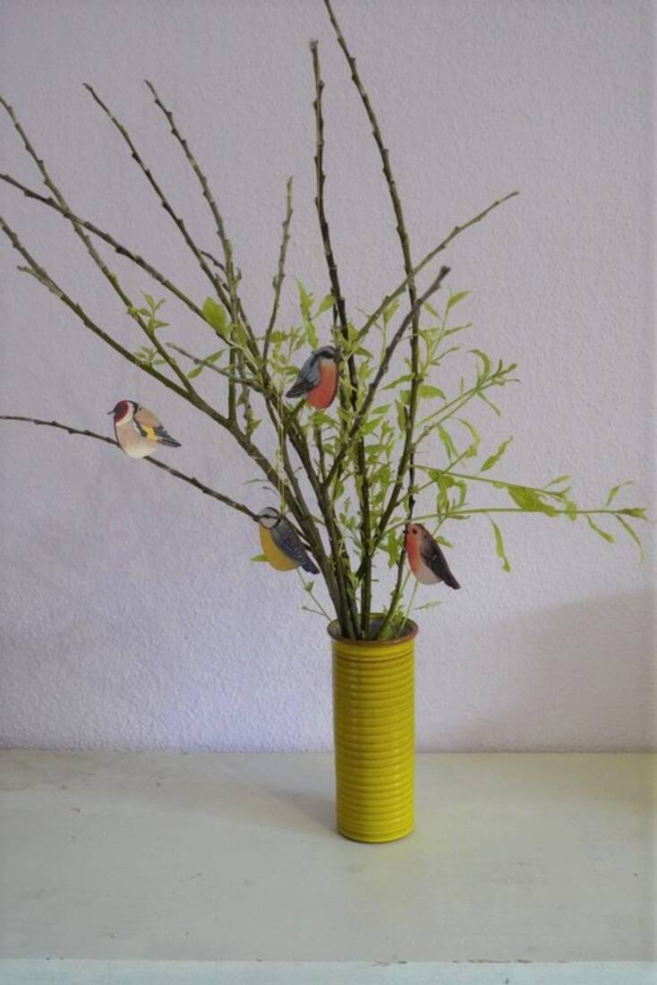 Vogelanhänger aus Holz (4er Set)
