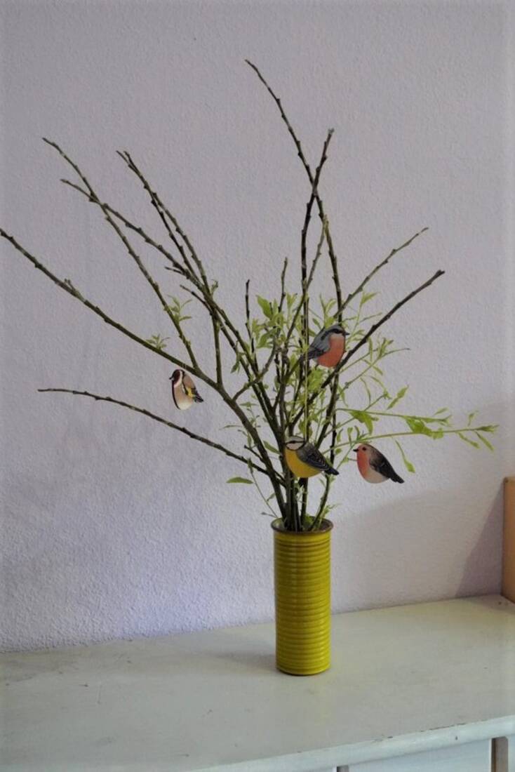 Vogelanhänger aus Holz (4er Set)