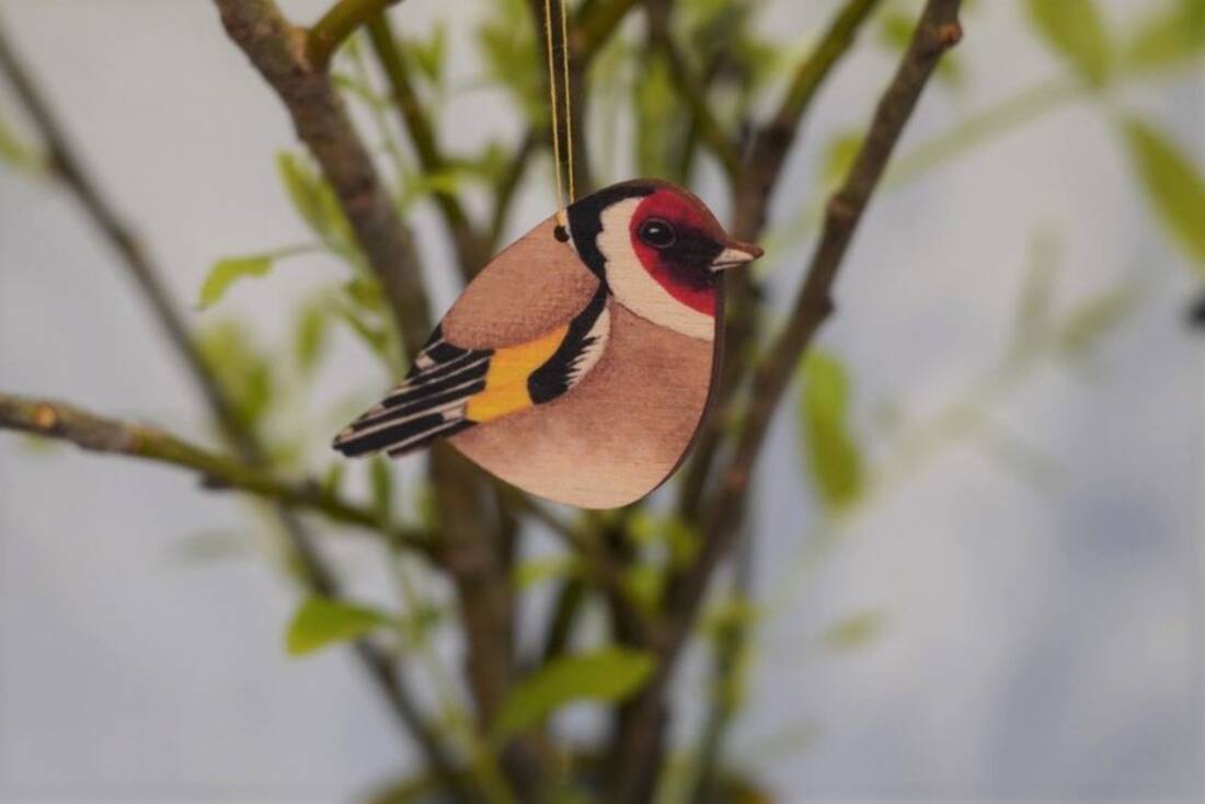 Vogelanhänger aus Holz (4er Set)