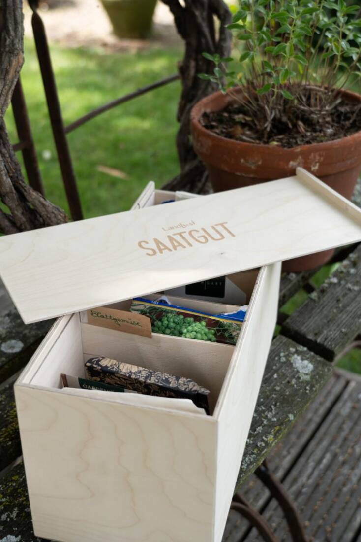 Holzkiste für Saatgut