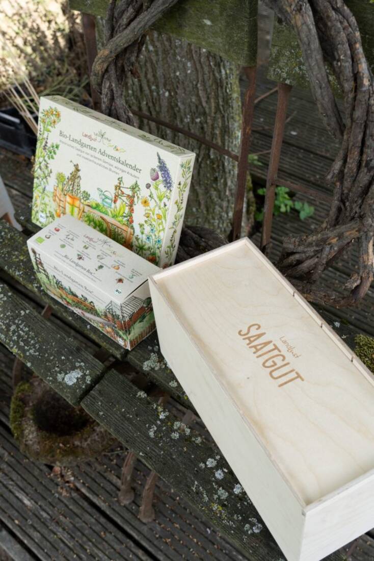 Holzkiste für Saatgut