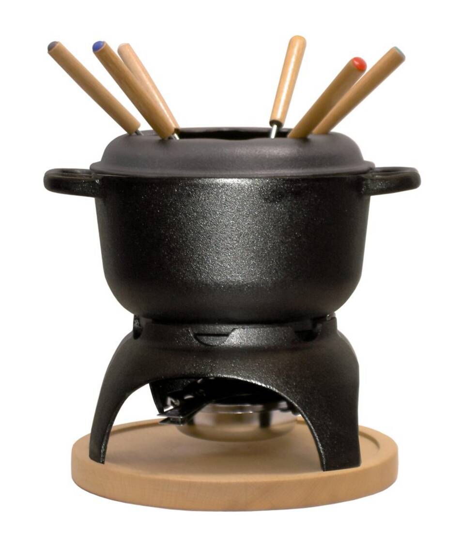 Fondue-Set aus Gusseisen