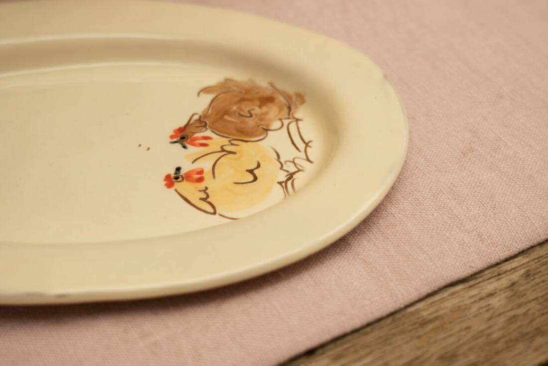 Keramikteller Huhn