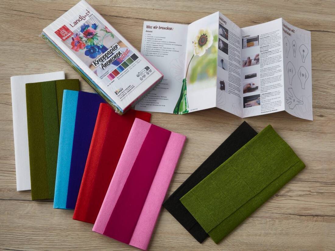 Krepppapier Anemonen Bastelset