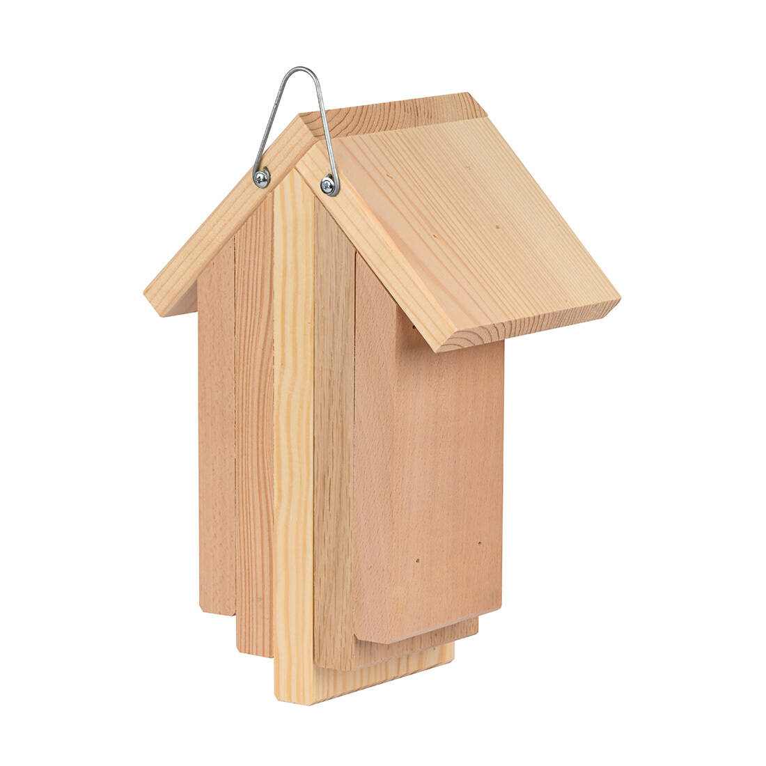 Bienenhaus aus vier Holzarten mit Saatgut Bienenschmaus