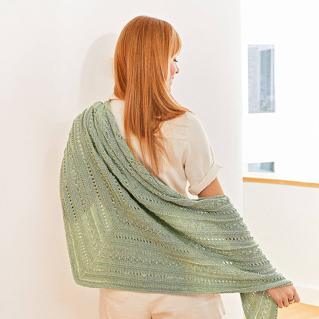 Strickset Dreieckstuch Lindgrün