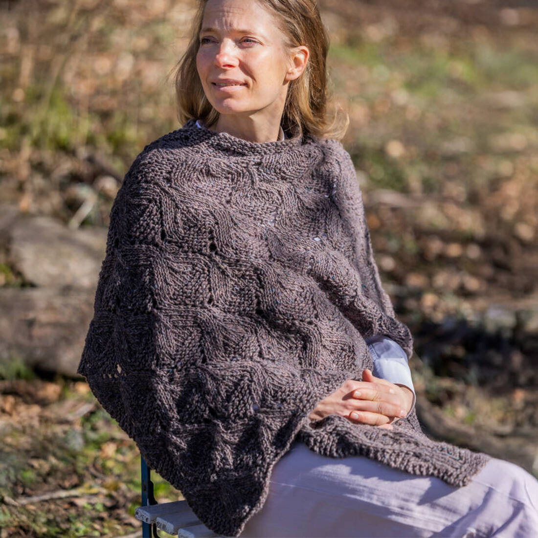 Strickset Stola mit Ajourmuster