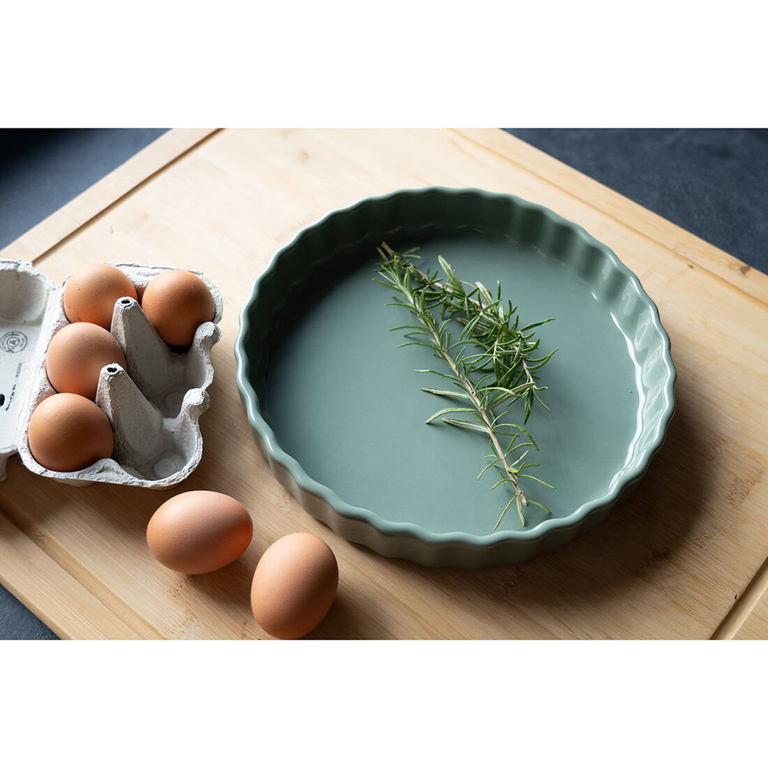 Tarteform Keramik lindgrün 27 cm
