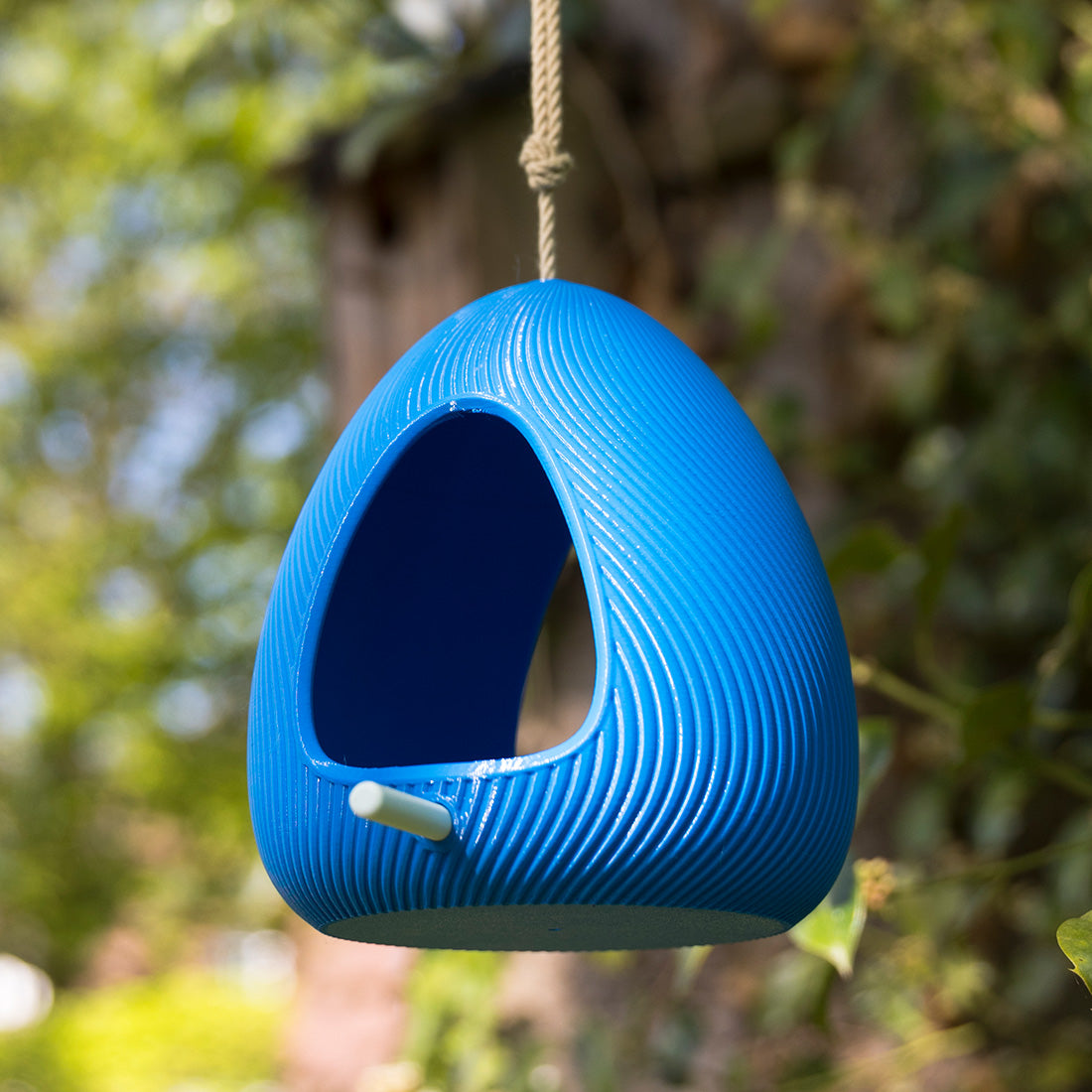 Vogelfutterhaus Blau mit Aufhängung