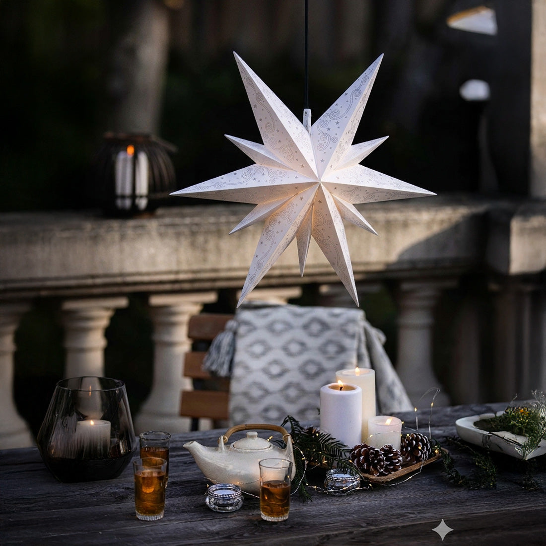 Wetterfester Stern mit LED | außen | 60 cm