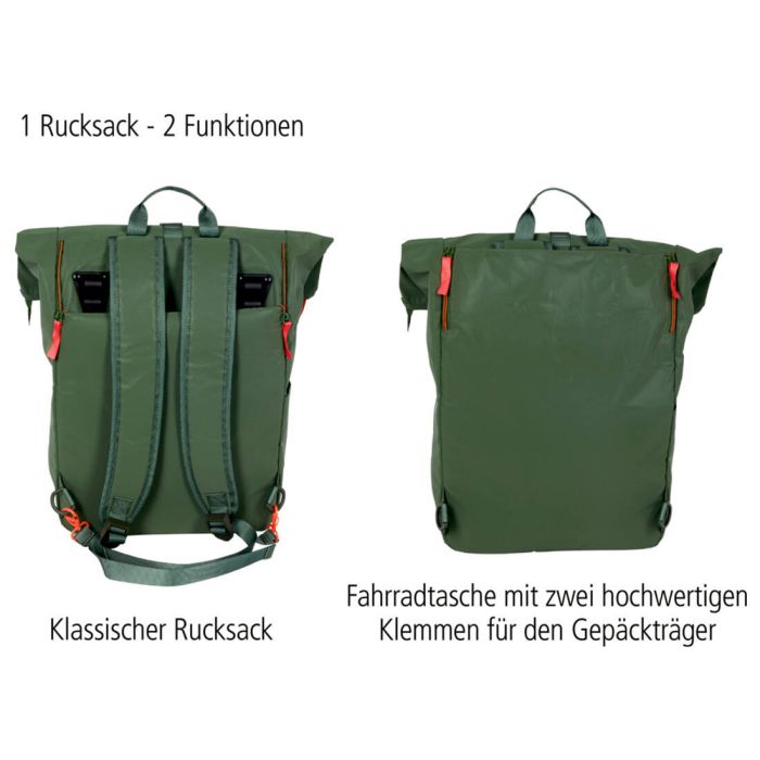 Fahrradrucksack | 2in1-Rucksack | Fahrradtasche | Reflektierend | Khaki |  Landlust Shop