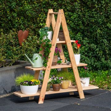 Blumenregal Pyramide aus Kiefernholz