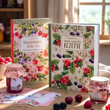 Marmeladenset mit Rezeptheft und Deko