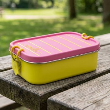 Lunchbox Streifen aus Edelstahl