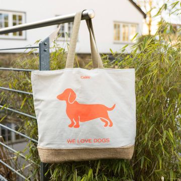 Shopper mit Hundemotiv aus Jute