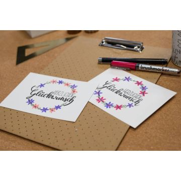 Digital-Webinar Handlettering-Akademie "Glückwunschkarte" (Fortgeschrittenenkurs)