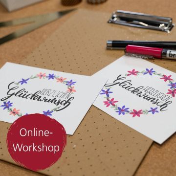 Digital-Webinar Handlettering-Akademie "Glückwunschkarte" (Fortgeschrittenenkurs)