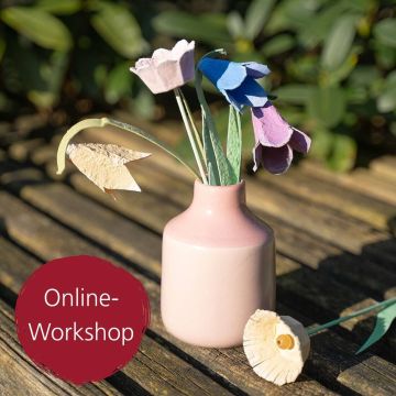 Digital-Webinar Blumendeko aus Eierkartons