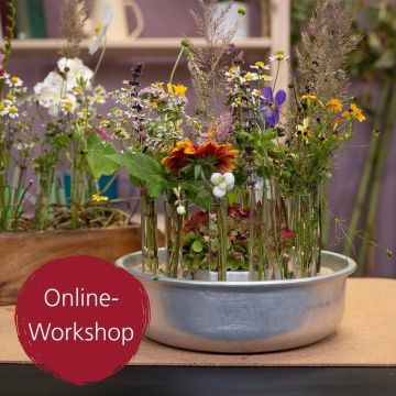 Digital-Webinar Blumengestecke mit natürlichen Steckhilfen