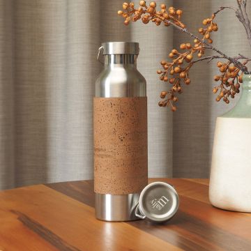 Trinkflasche Edelstahl mit Korkmantel
