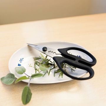 Kräuterschere mit Zweigmulde und Löchern