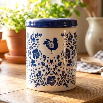 Vorratsdose Blaue Blumen Porzellan