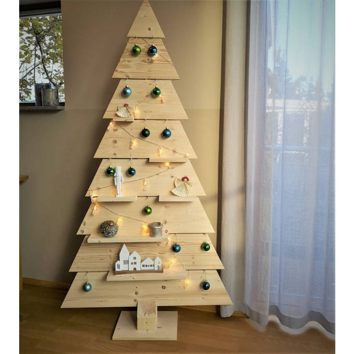 Holzweihnachtsbaum Natur mit Adventskalender