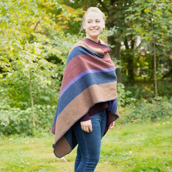 Poncho Bunte Streifen