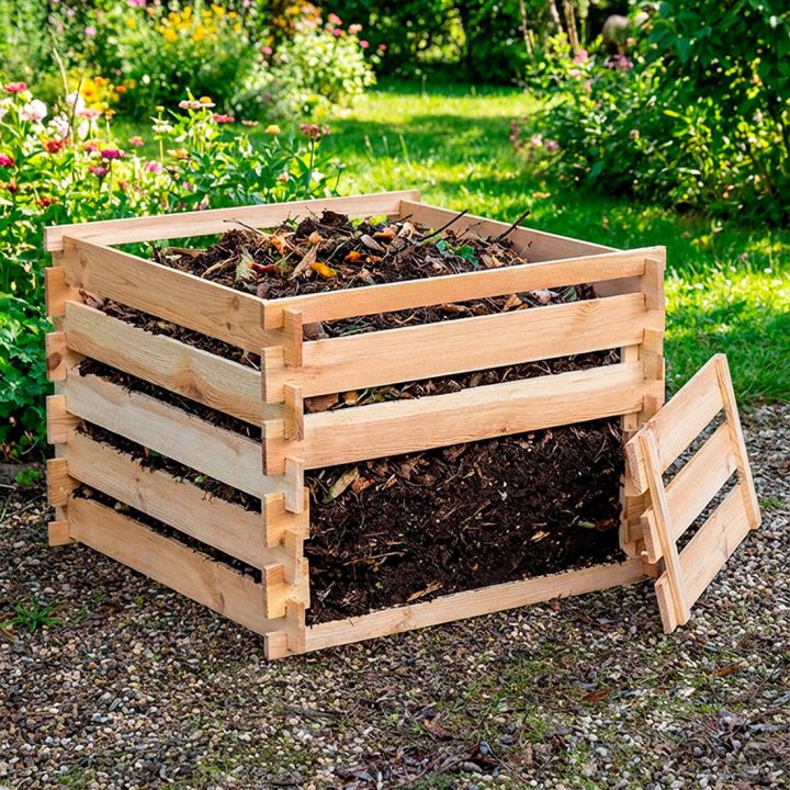 Holzkomposter mit Frontklappe Kiefer