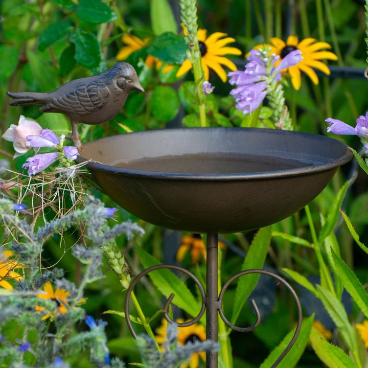 Vogeltr&auml;nke Metall schwarz-braun mit Stab