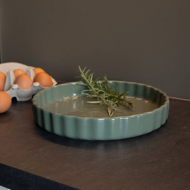 Tarteform Keramik lindgr&uuml;n 27 cm