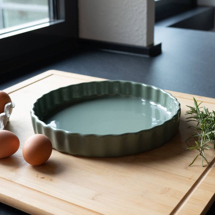 Tarteform Keramik lindgr&uuml;n 27 cm