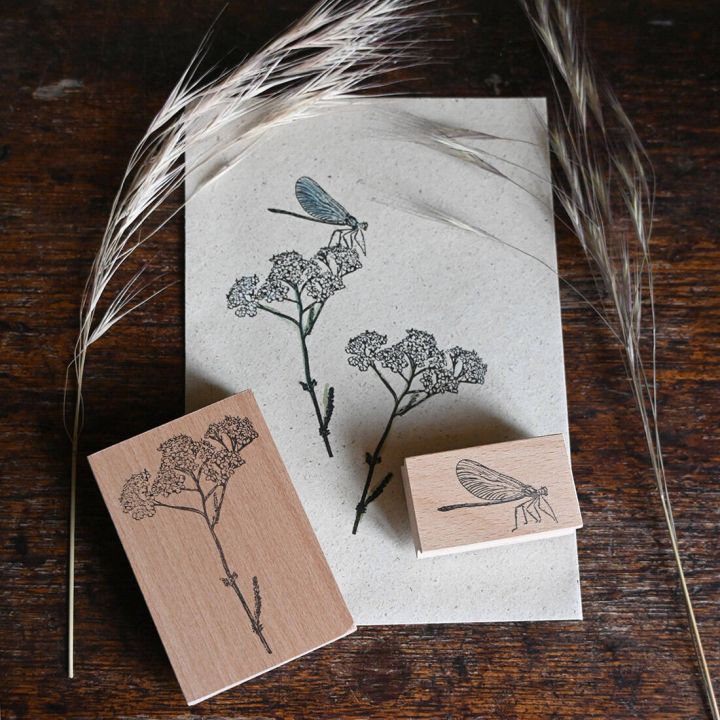 Stempelset Libelle und Schafgarbe