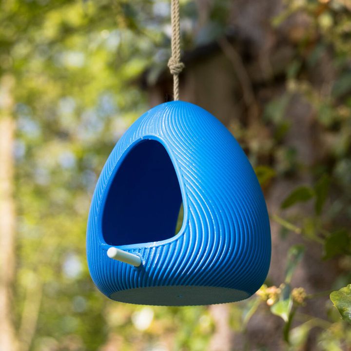Vogelfutterhaus Blau zum Aufhängen