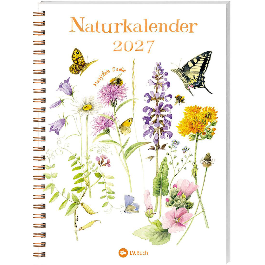 Der Naturkalender zeigt auf dem Deckblatt die Zeichnungen einzelner Blumen.