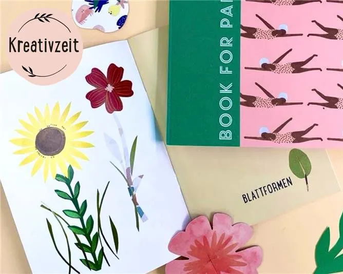 Vorschaubild Kreativ-Workshop "Kreativzeit - Papiercollagen Blumen", Bild verlinkt zum Workshop.