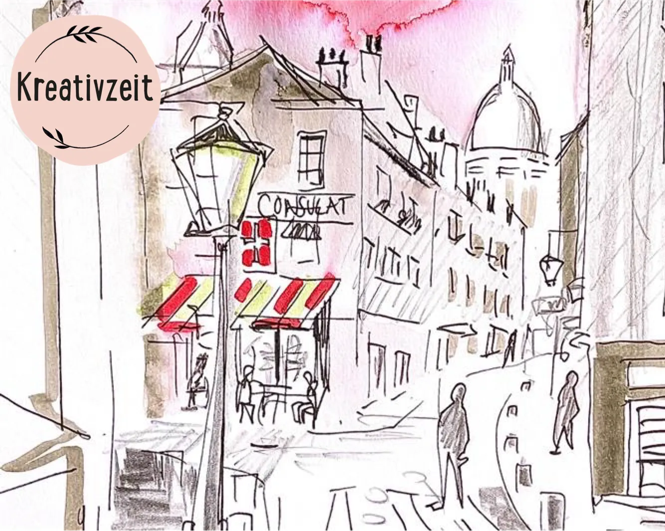 Vorschaubild Kreativ-Workshop "Urban Sketching", Bild verlinkt zum Workshop.